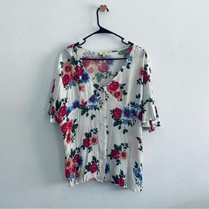 Kori floral button down blouse